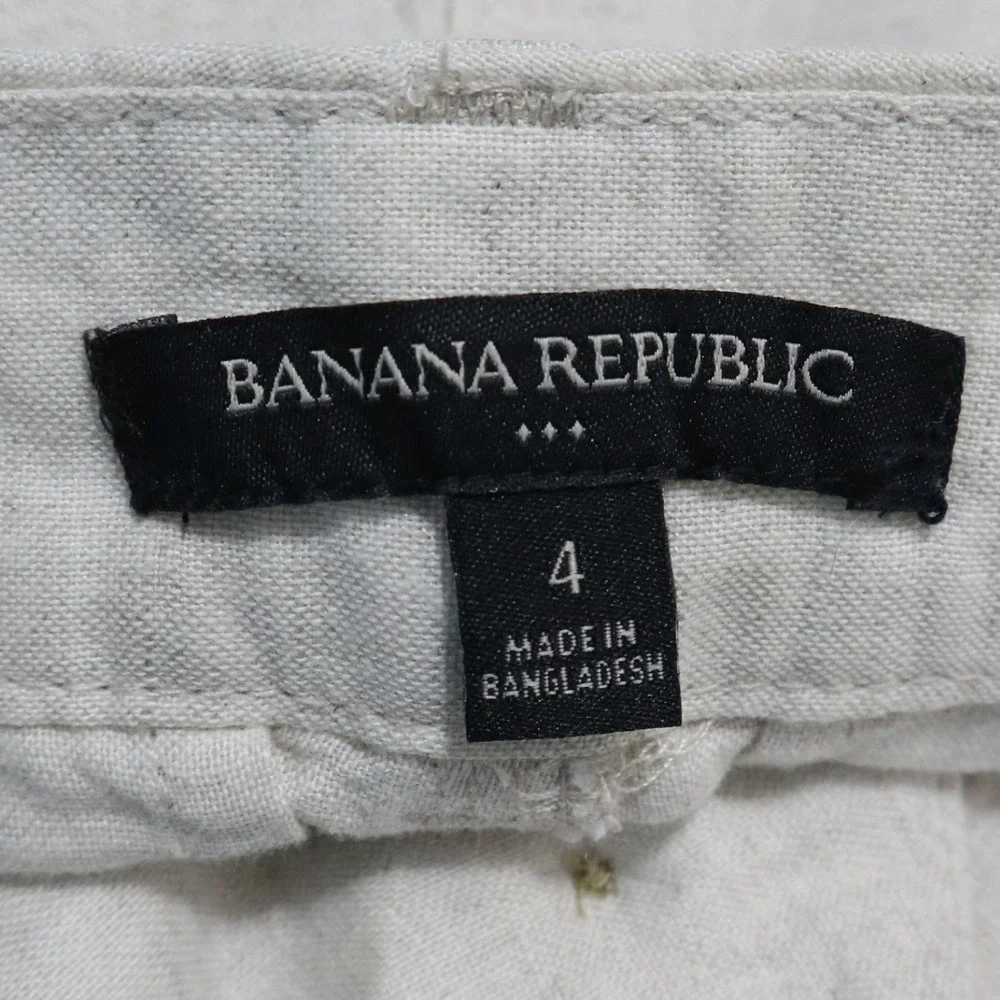Banana‎ Republic Linen Flowy Wide Leg Pants Women 4 Button Summer Workwear